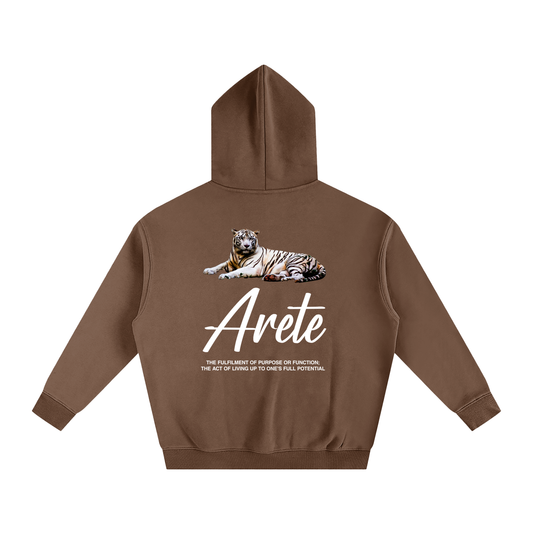 Signature White Text Hoodie - ARETE