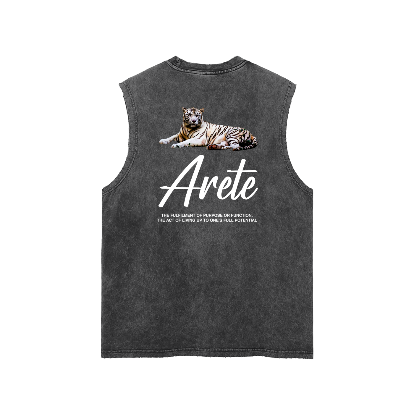 Signature White Text Tank Top - ARETE