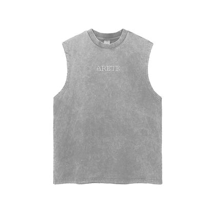 Signature White Text Tank Top - ARETE