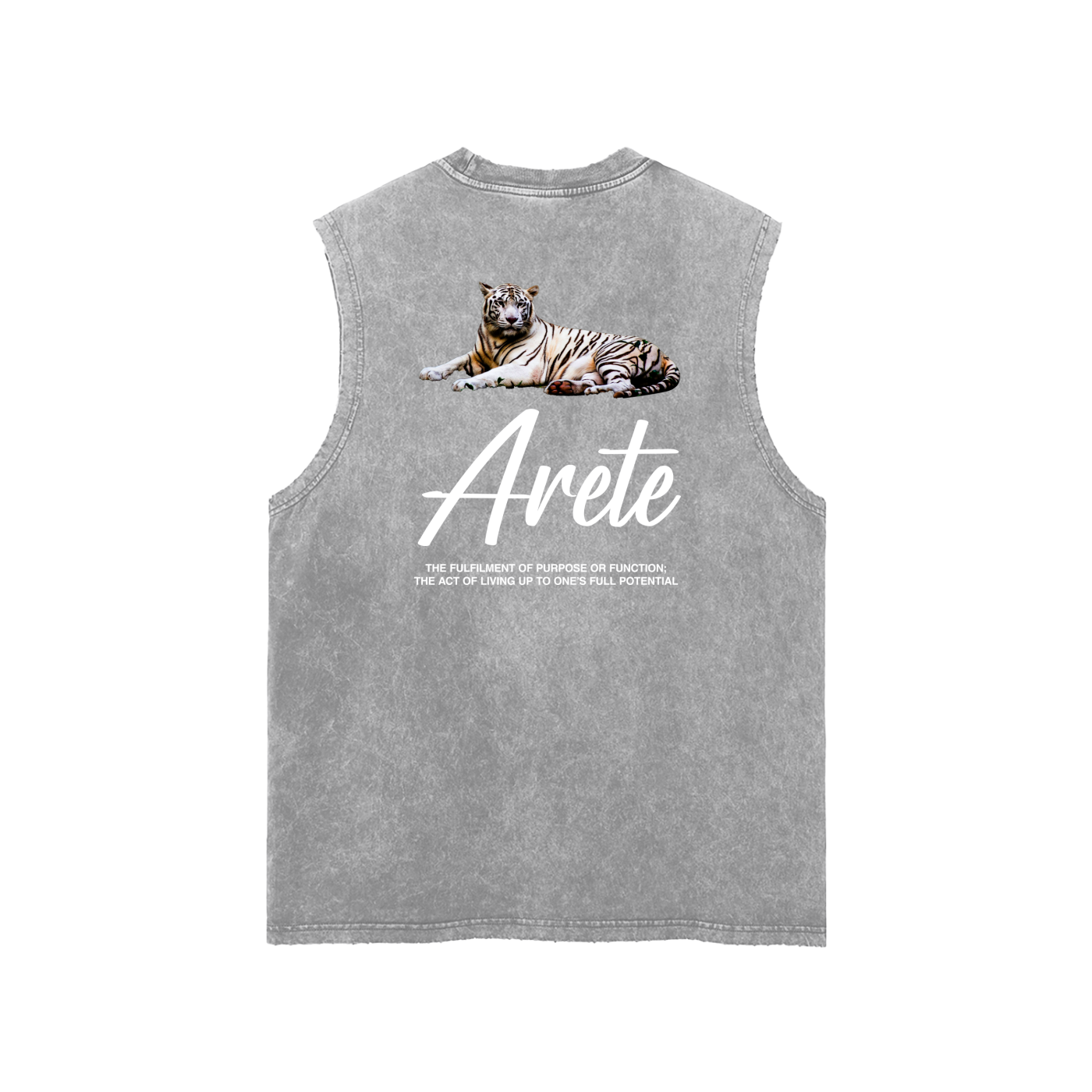 Signature White Text Tank Top - ARETE
