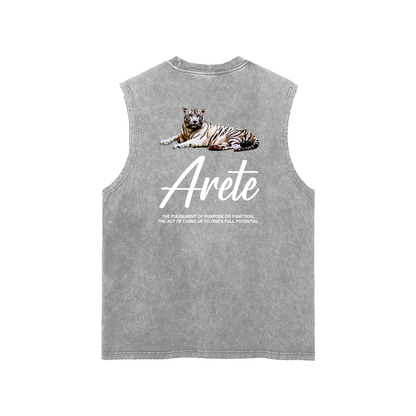 Signature White Text Tank Top - ARETE