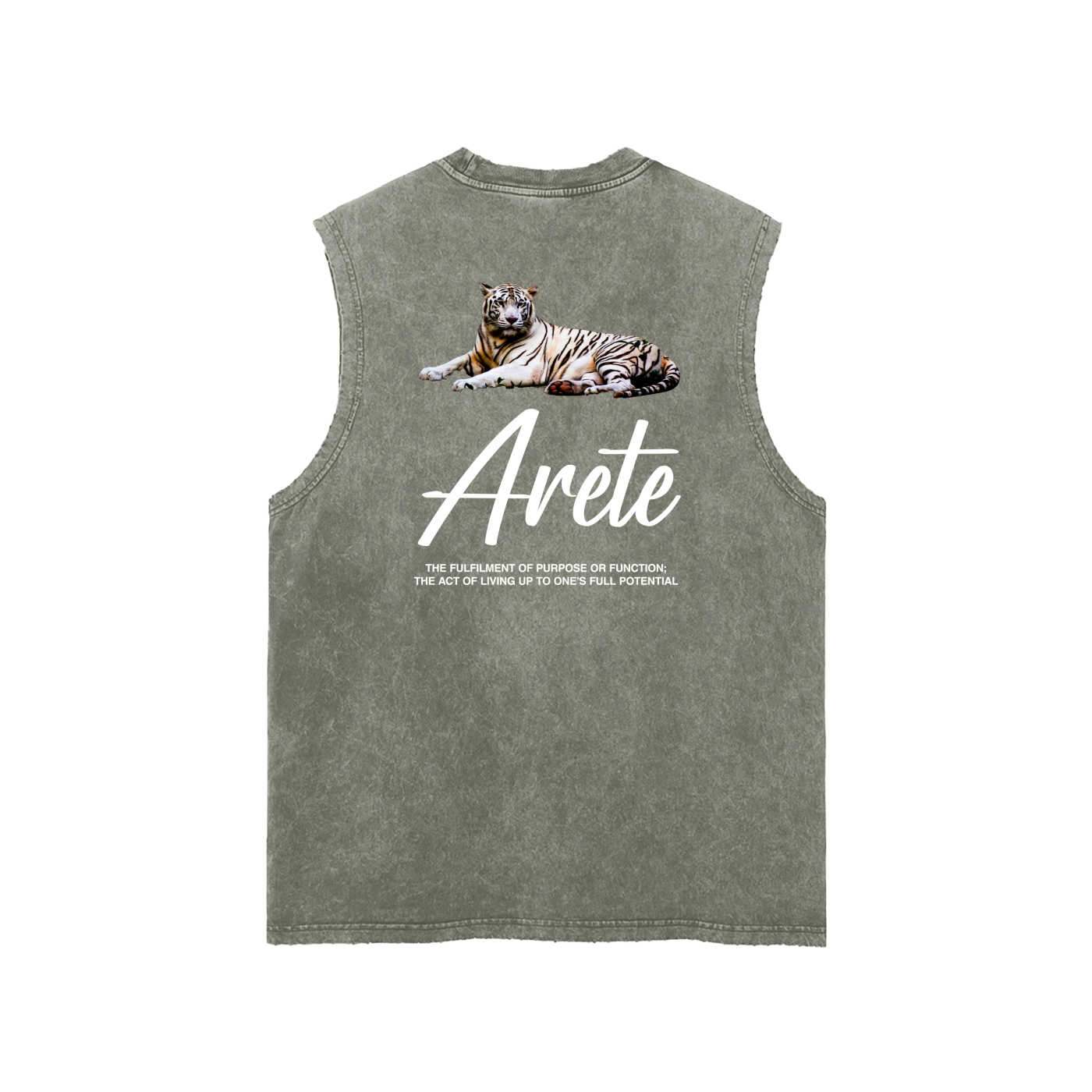 Signature White Text Tank Top - ARETE