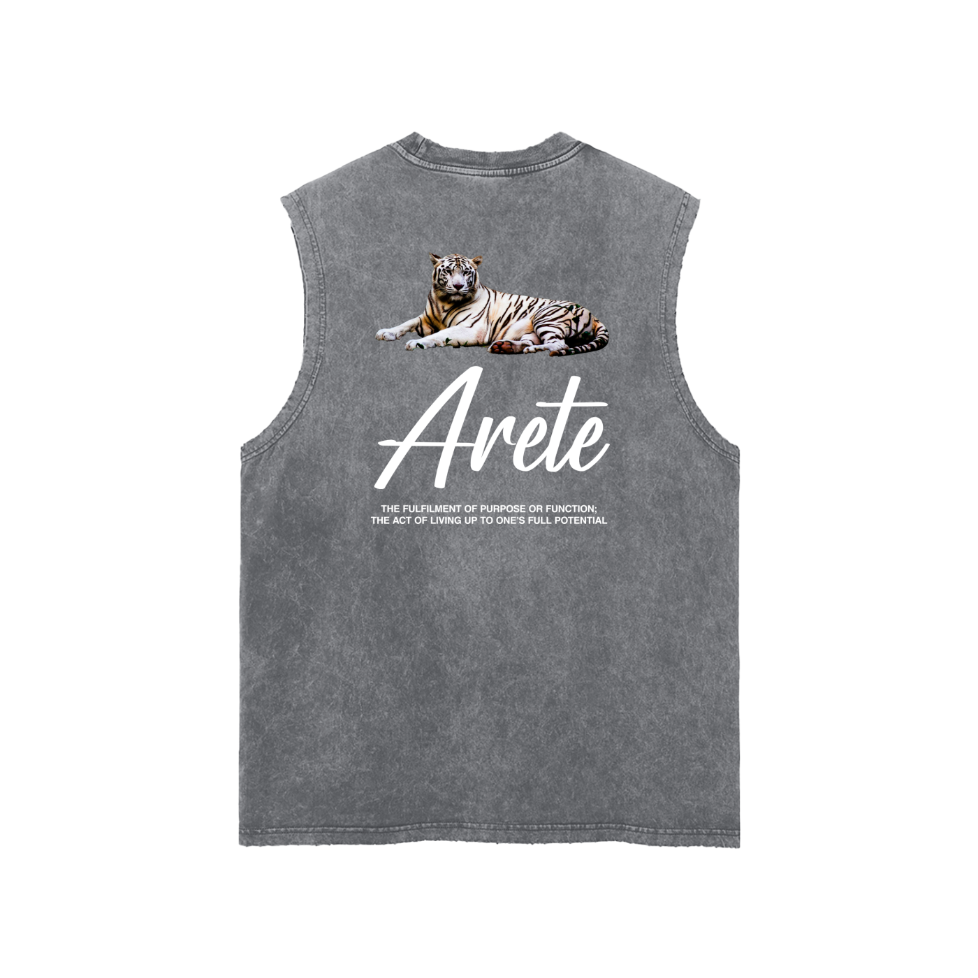 Signature White Text Tank Top - ARETE