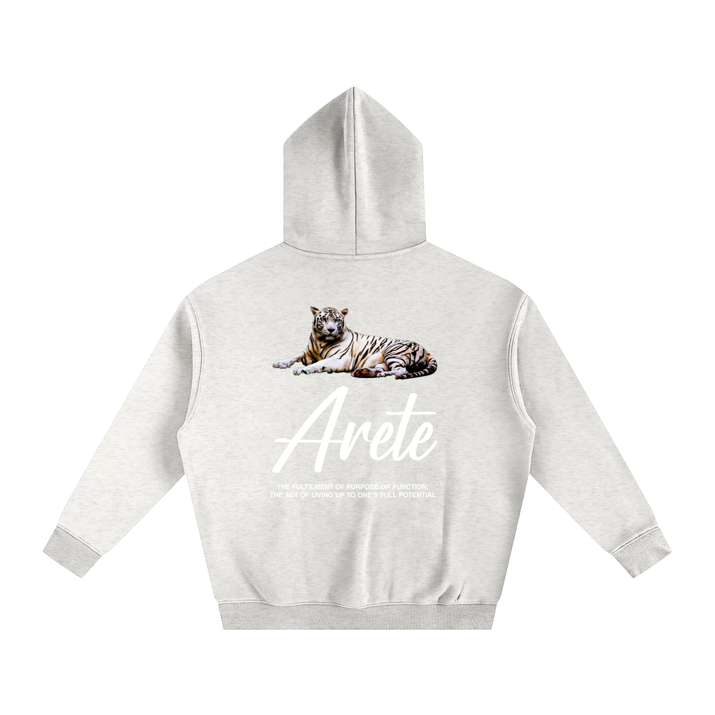 Signature White Text Hoodie - ARETE