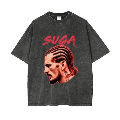 SUGA Side Face Red Text T-shirt