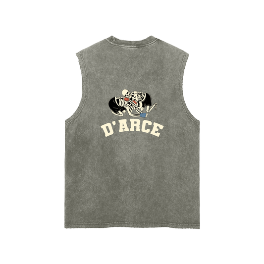 D'arce Choke Beige Text Tank Top - ARETE