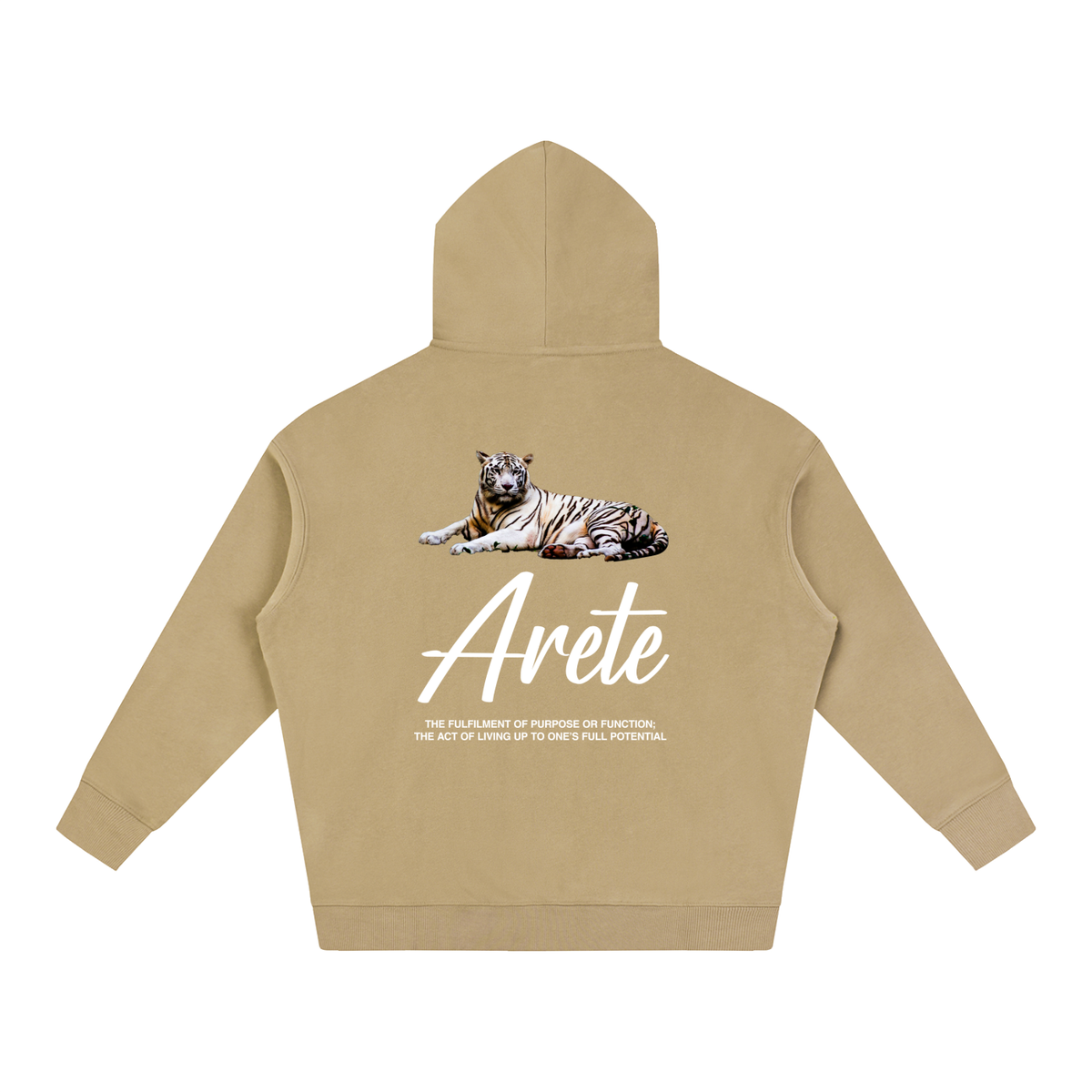 New - Signature White Text Hoodie - ARETE