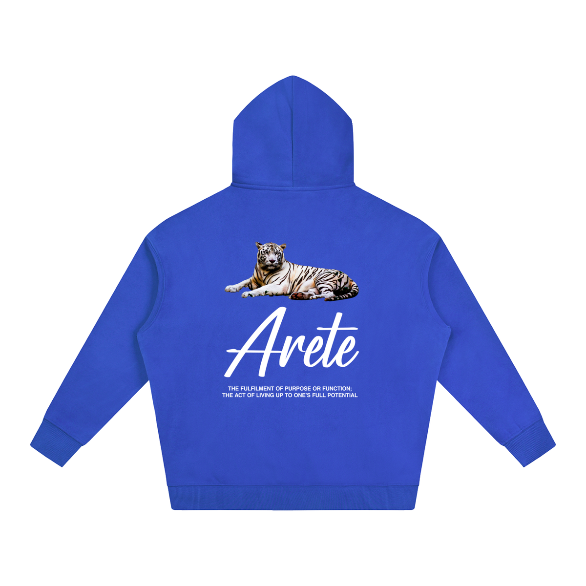 New - Signature White Text Hoodie - ARETE