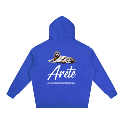 New - Signature White Text Hoodie - ARETE