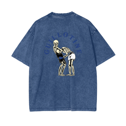 Guillotine Blue Text T-shirt - ARETE