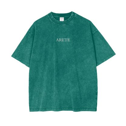 Guillotine Green Text T-shirt - ARETE