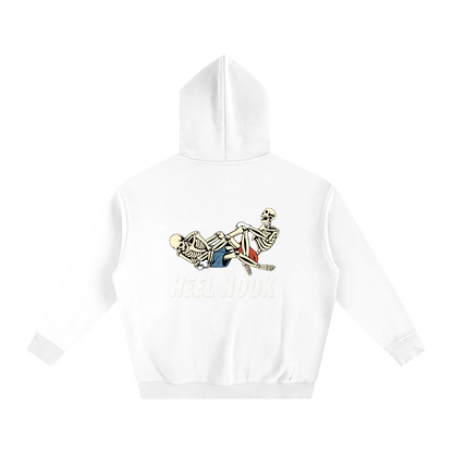 Heel Hook White Text Hoodie - ARETE