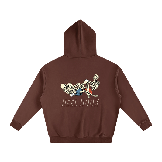 Heel Hook White Text Hoodie - ARETE