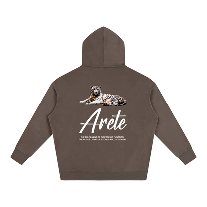 New - Signature White Text Hoodie - ARETE