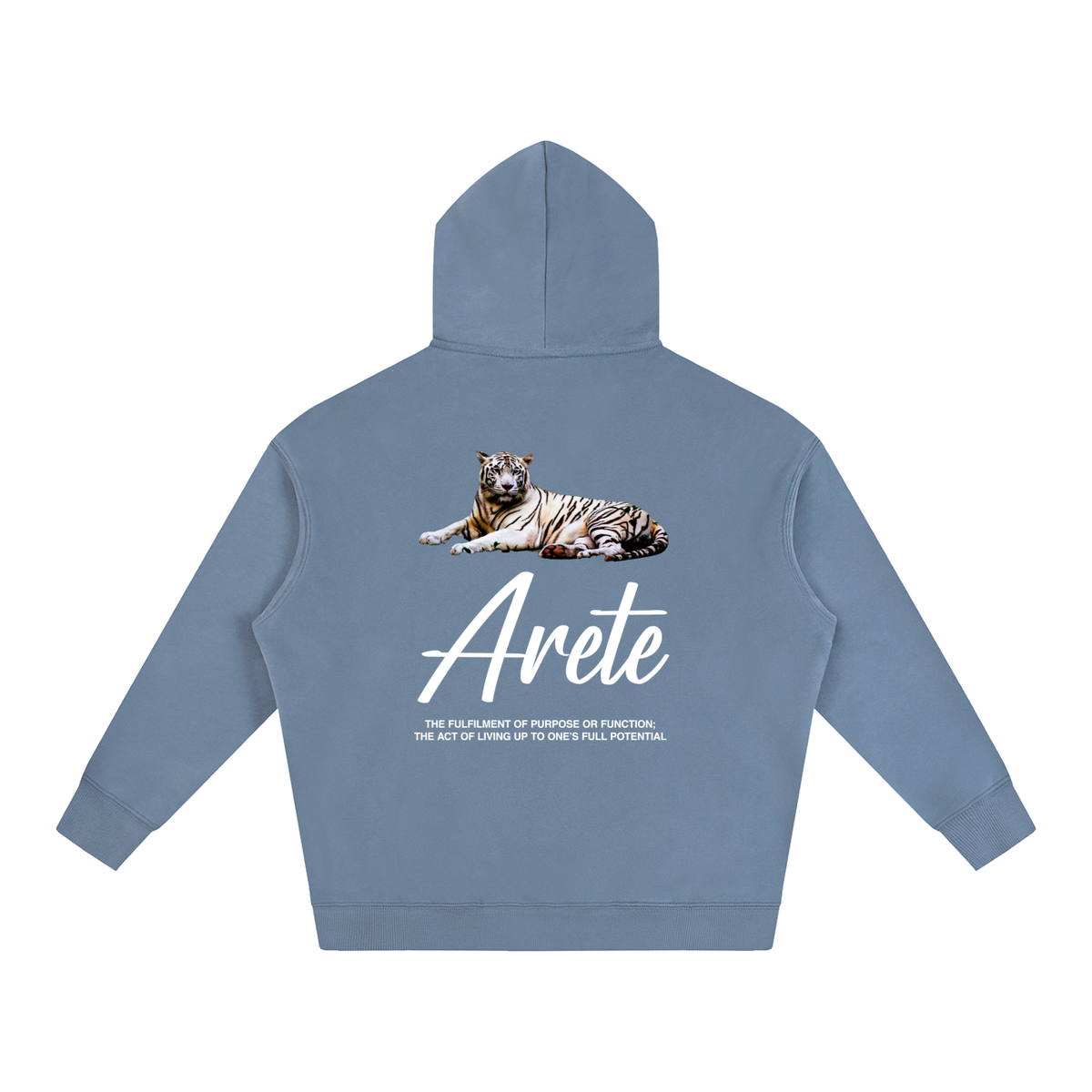 New - Signature White Text Hoodie - ARETE