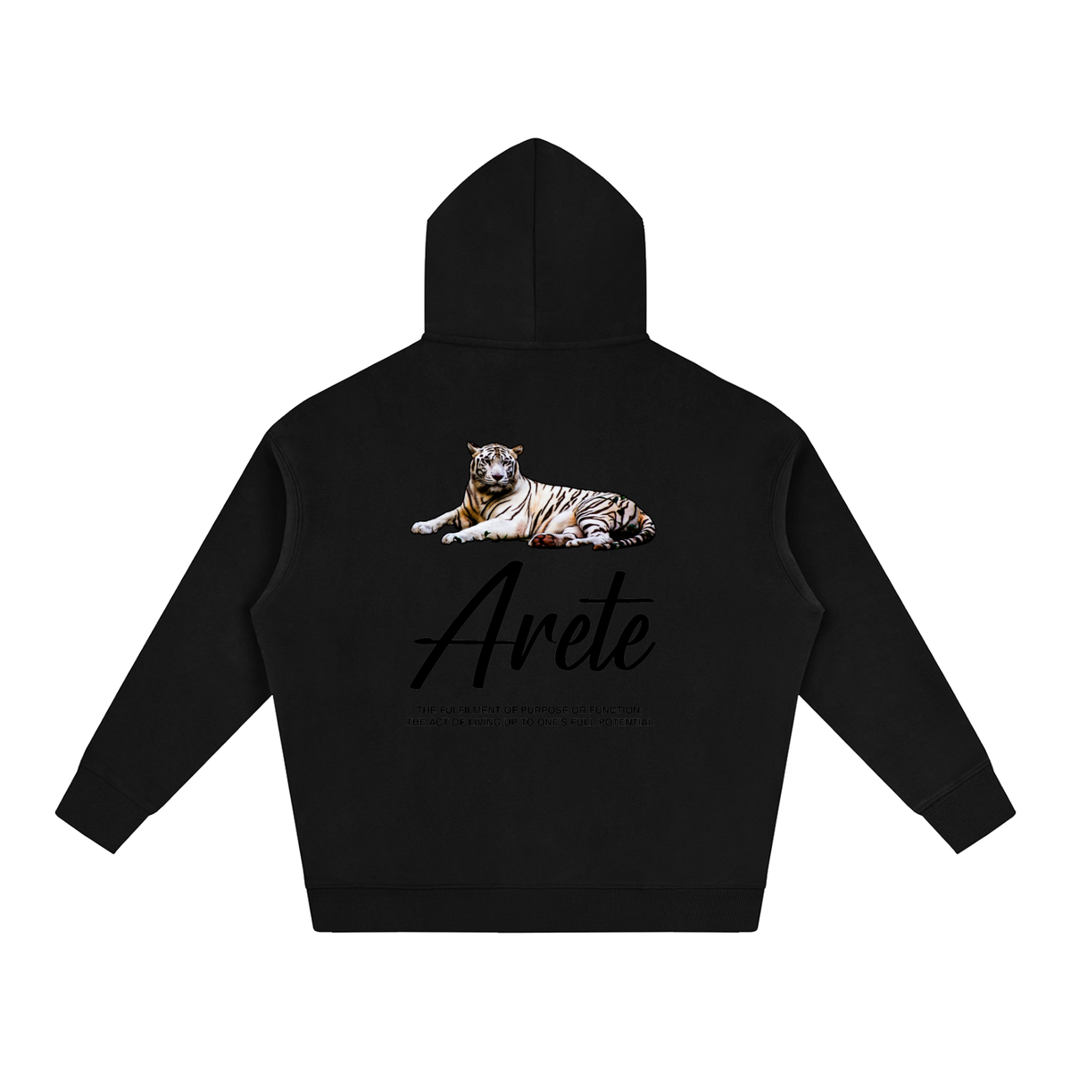 New - Signature Black Text Hoodie - ARETE
