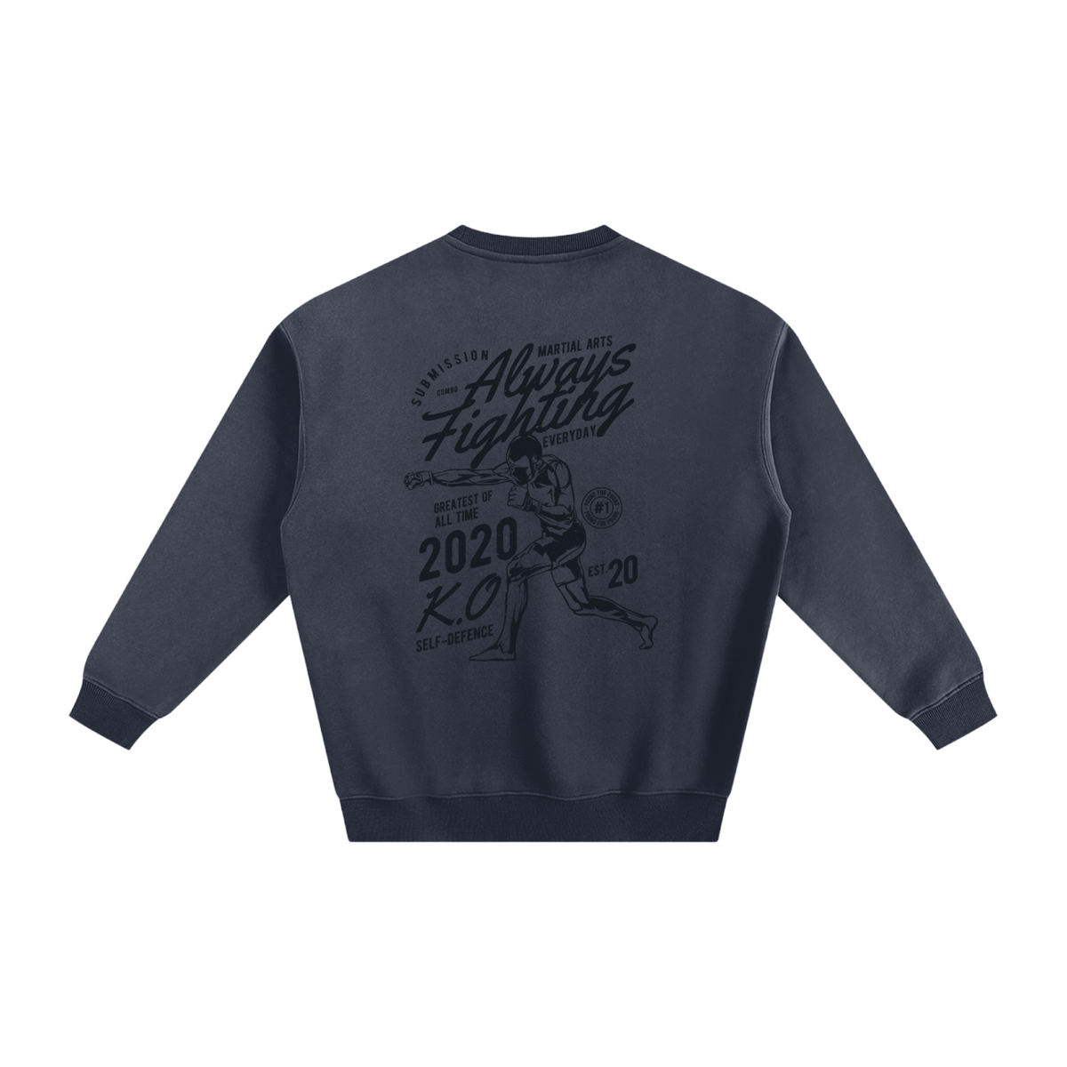 Always Fighting Black Text Sweatshirt - ARETE