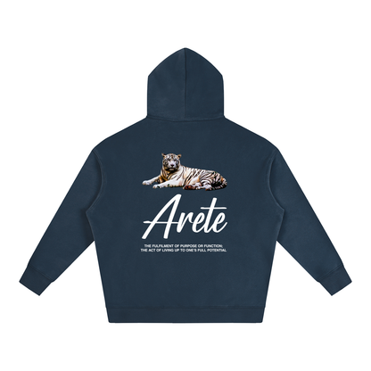 New - Signature White Text Hoodie - ARETE