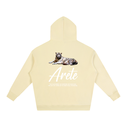 New - Signature White Text Hoodie - ARETE